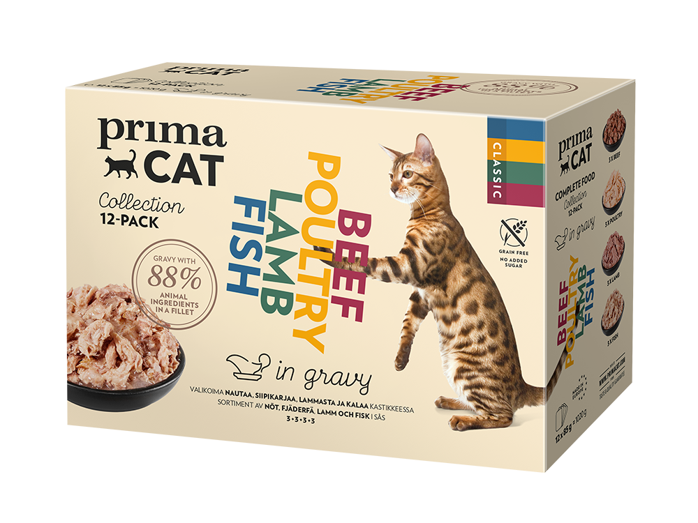 PrimaCat Gravy Collection 12-pack cat food