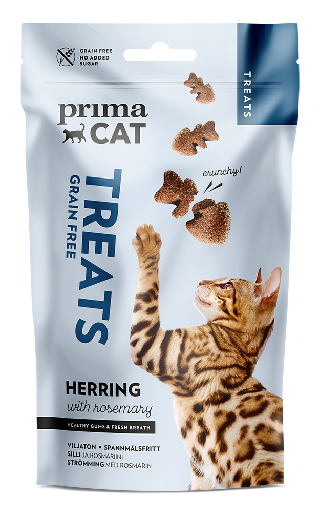 PrimaCat Crunchy Herring & Rosemary Cat Treats for Dental Hygiene