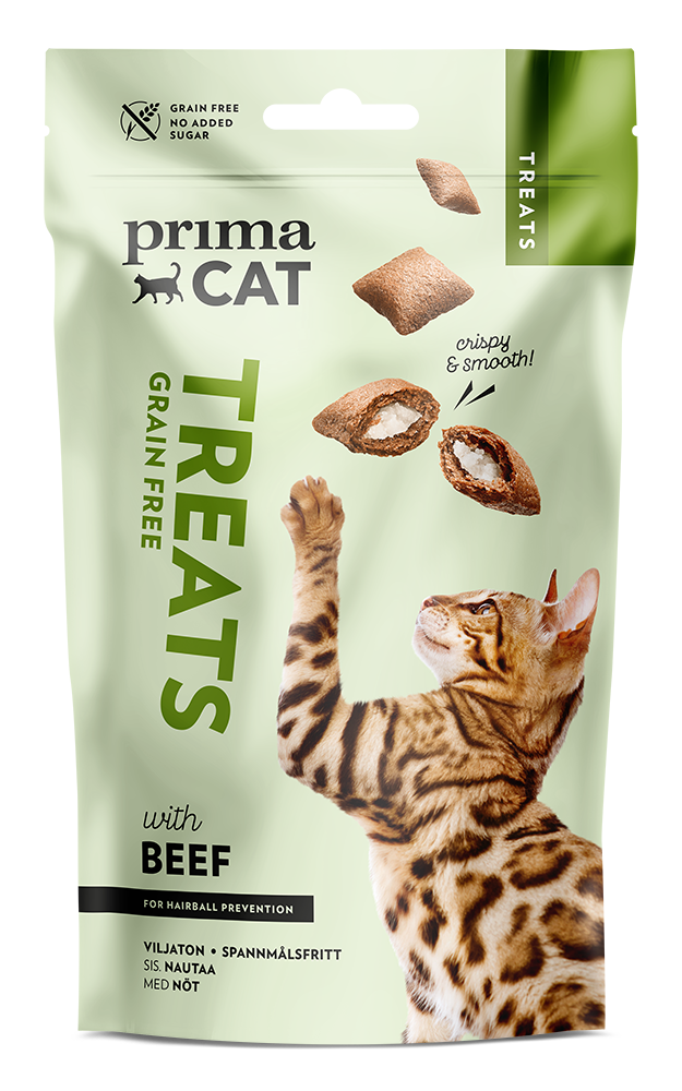 PrimaCat Crunchy Anti-hairball Treat with Beef