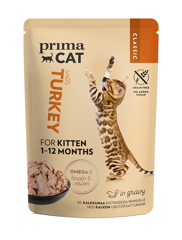 PrimaCat Classic turkey in gravy wet food for kittens