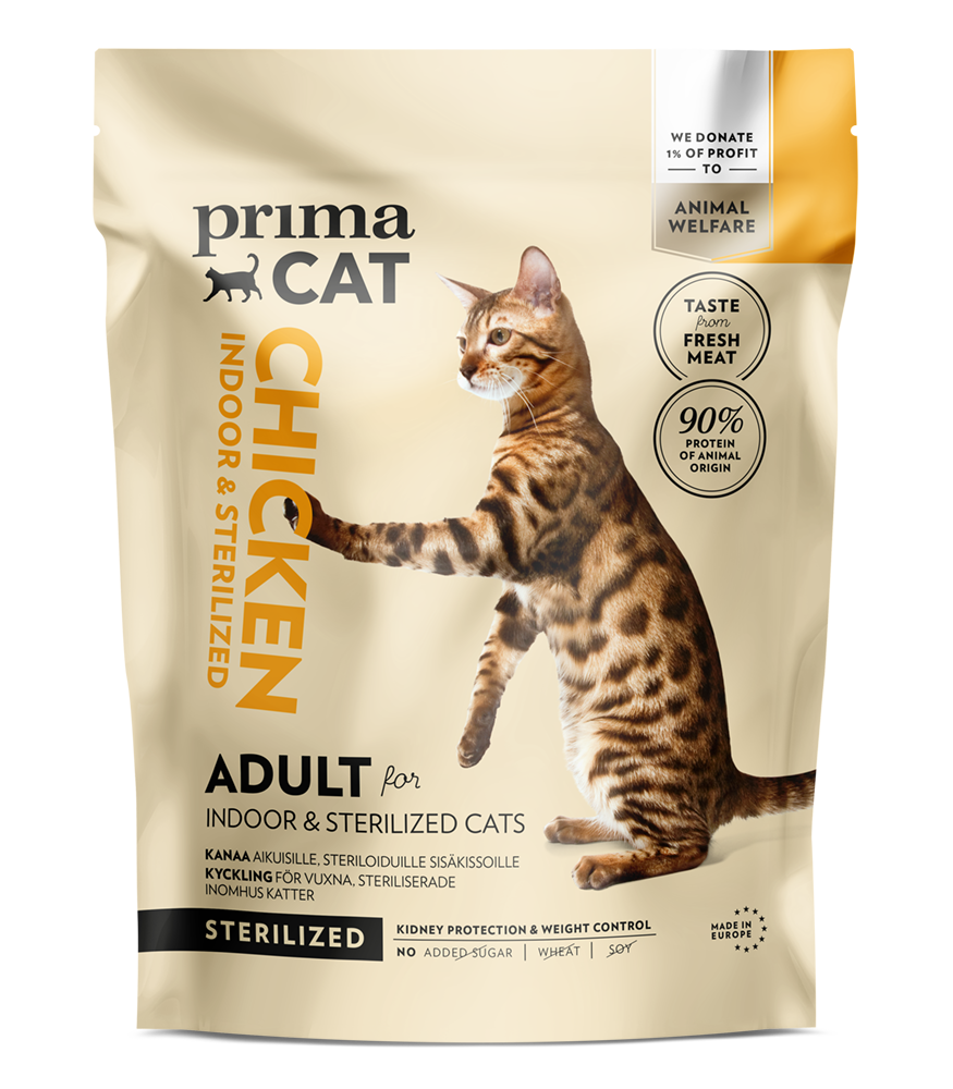 PrimaCat Chicken cat food for sterilized adult cats