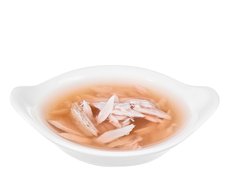 PrimaCat Soup Tuna -keittoruoka sisältää herkullista kalaa ja lientä