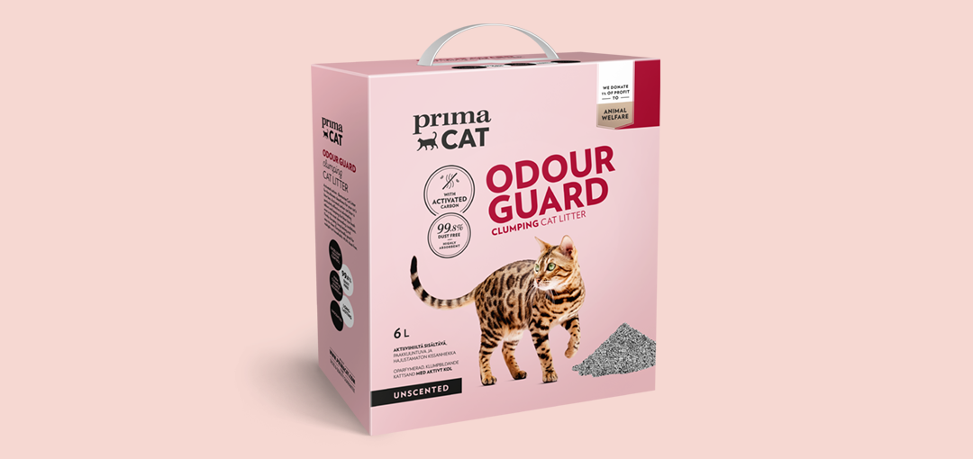 PrimaCat-kissanhiekka PrimaCat Odour Guard aktiivihiilihiekka
