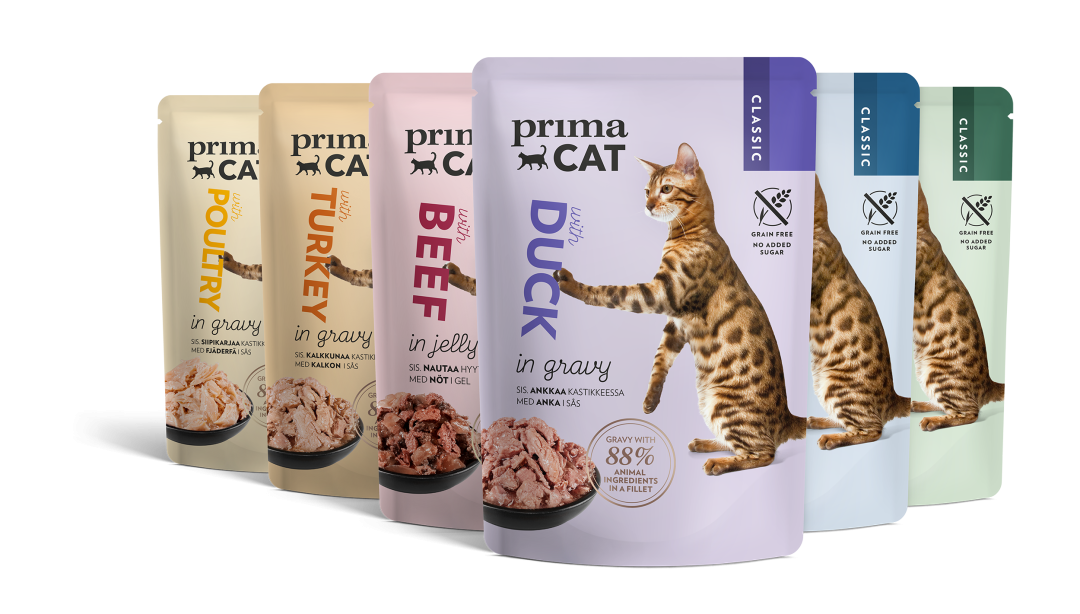 PrimaCat Classics are tasty wet foods for every cat