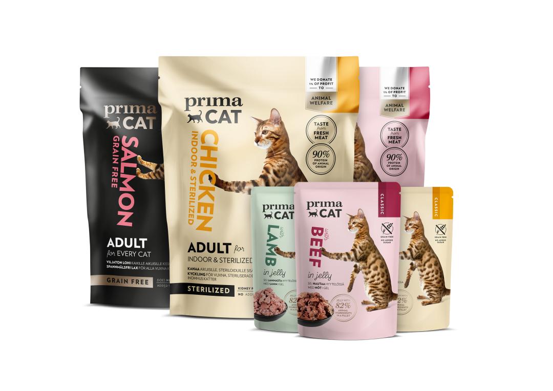 Kattefôr produktserie PrimaCat