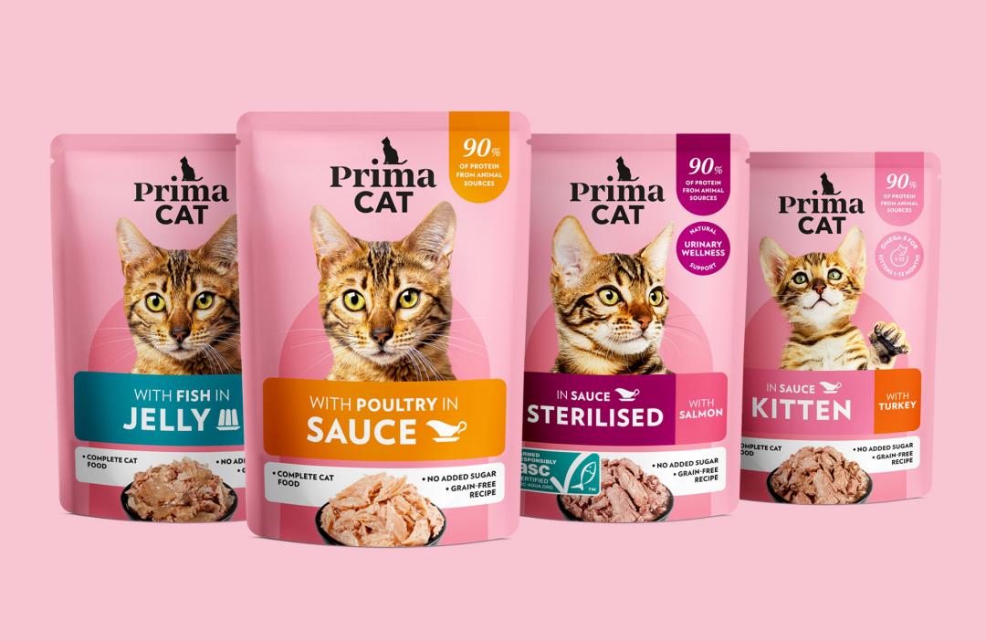New look for PrimaCat wet food packaging