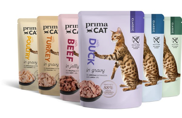 PrimaCat Classics are tasty wet foods for every cat