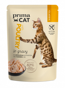 PrimaCat Classic sis. Siipikarjaa kastikkeessa -annospussi