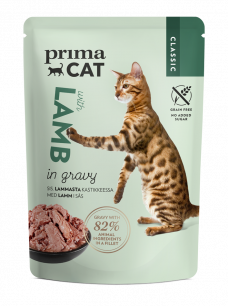 PrimaCat Classic sis. Lammasta kastikkeessa -annospussi