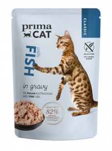 PrimaCat Classic sis. Kalaa kastikkeessa -annospussi