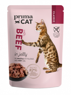 PrimaCat Classic sis. Nautaa hyytelössä -annospussi