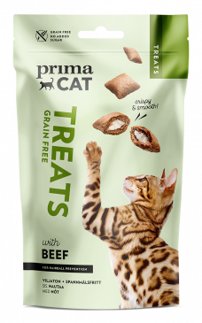 PrimaCat Treats Crunchy Anti-hairball kattgodis med nöt
