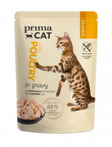 PrimaCat Classic Siipikarjaa kastikkeessa -kissan märkäruoka