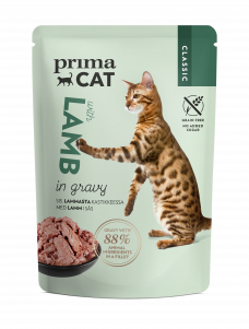 PrimaCat Classic lammasta kastikkeessa kissan märkäruoka annospussi