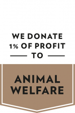 We donate 1% of profit to animal welfare